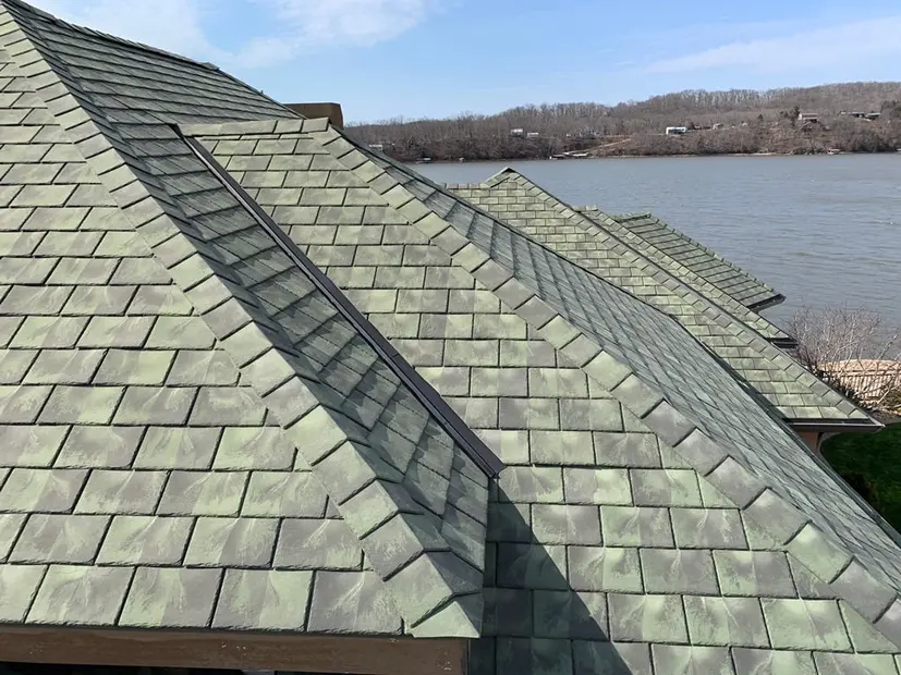 Brava synthetic slate roofing on a home