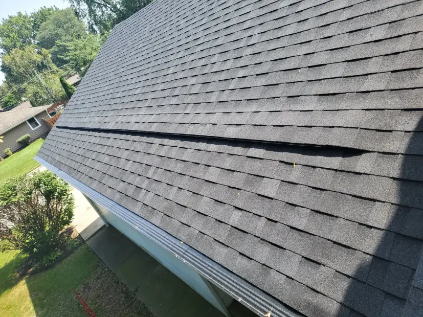 Close-up of gutter and roofline work