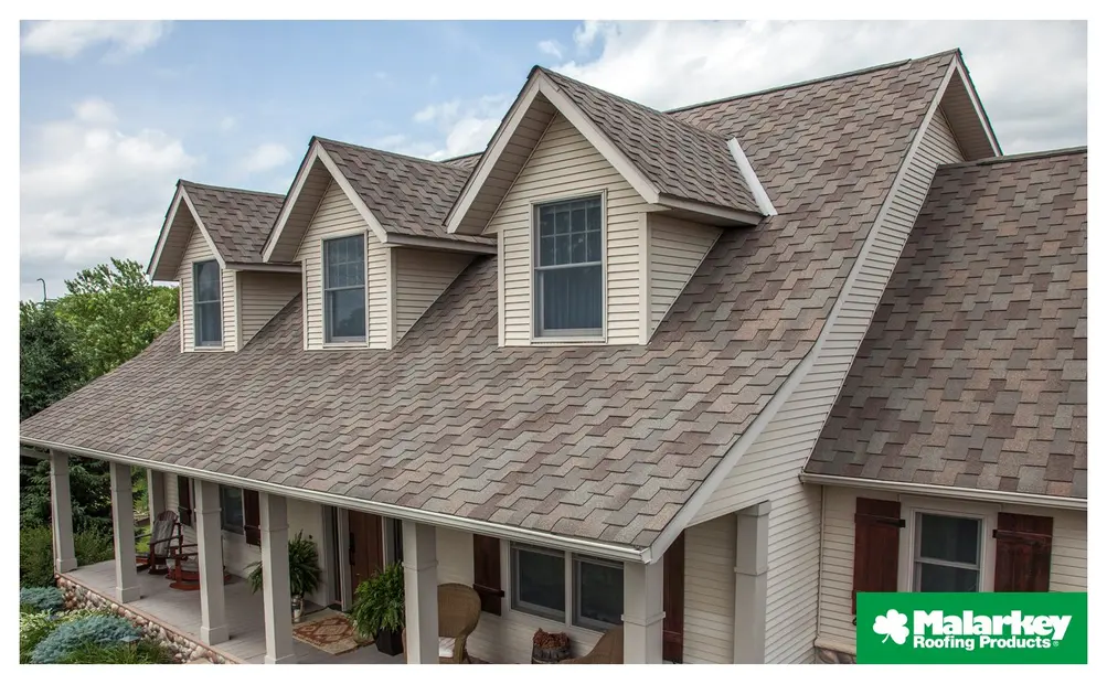 Residential roof with Malarkey shingles and dormers