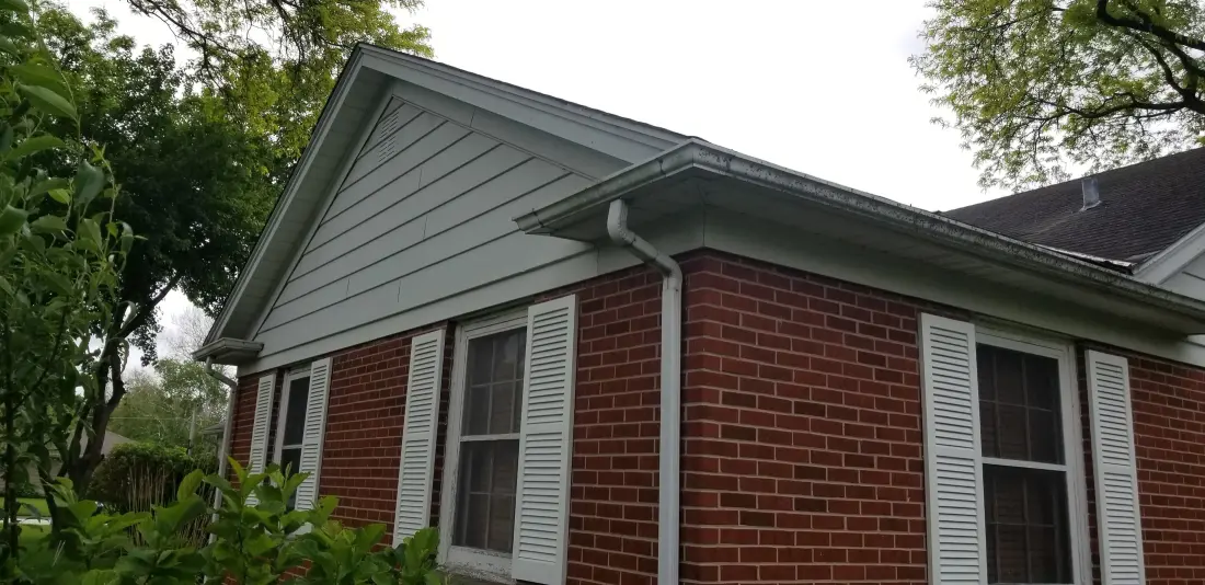 Repaired siding exterior detail