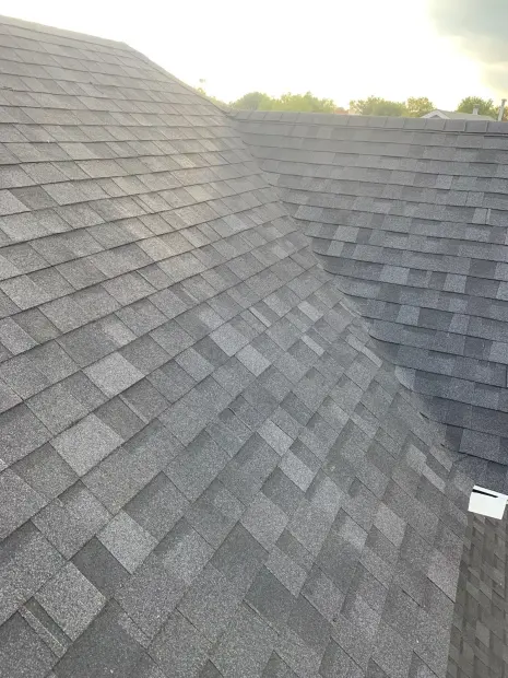 Close-up of roofing materials on an RG Roofing project