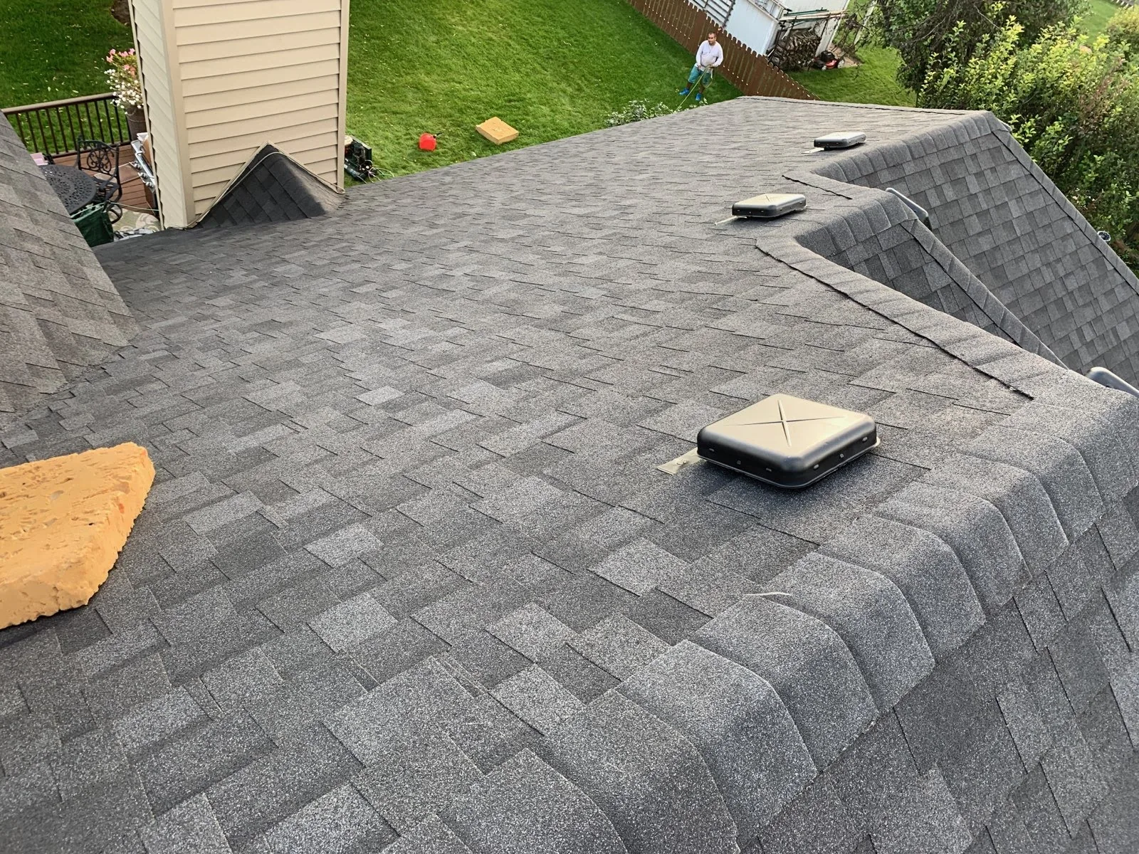 Completed asphalt shingle roof replacement in Aurora IL by RG Roofing & Exteriors